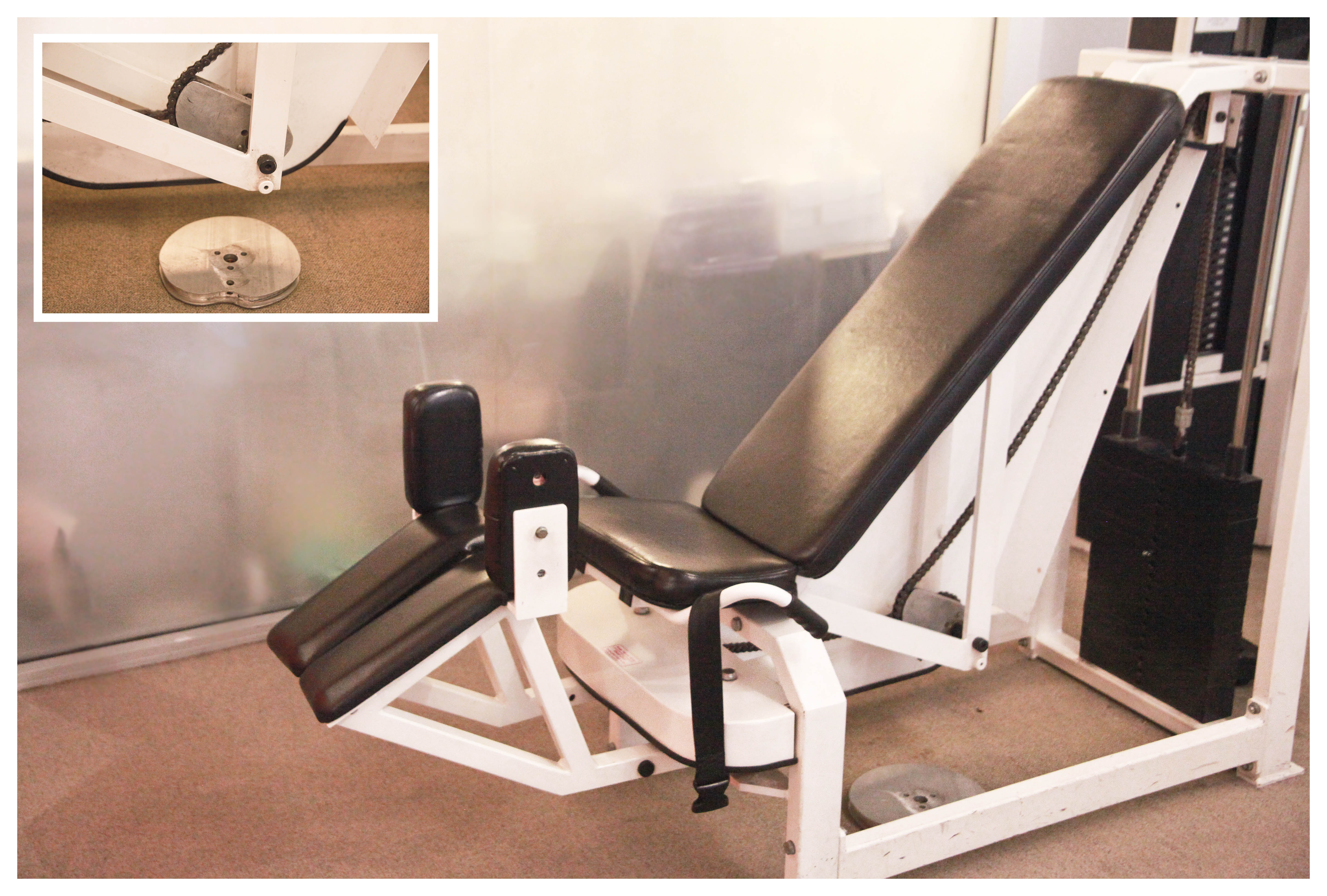Hip abductor NYC THe hip abductor with specially calibrated features at InForm Fitness, NYC.